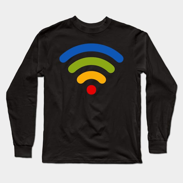 Rainbow Wi-Fi Symbol Long Sleeve T-Shirt by XOOXOO